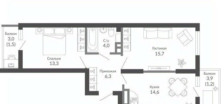 квартира г Новороссийск р-н Центральный ул Куникова 47г ЖК Облака 2 фото 1