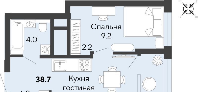 квартира г Екатеринбург Эльмаш ЖК Изумрудный Бор Проспект Космонавтов, жилрайон фото 1