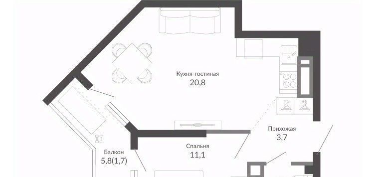 квартира г Новороссийск р-н Центральный ул Куникова 47г ЖК Облака 2 фото 1