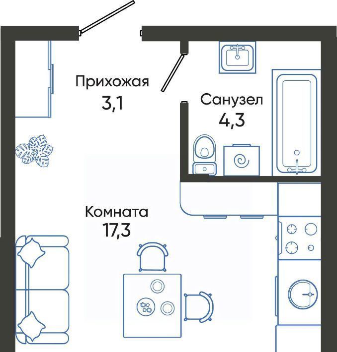 квартира г Новороссийск р-н Центральный ш Мысхакское фото 2