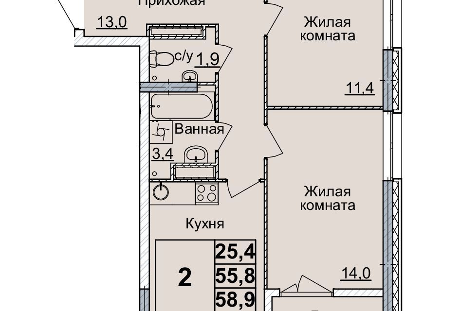 квартира г Нижний Новгород р-н Нижегородский ул Родионова 29 фото 1