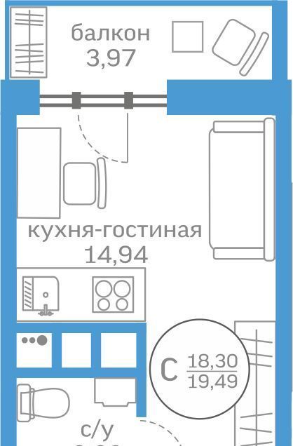 квартира г Тюмень р-н Калининский ул Краснооктябрьская 16 фото 1