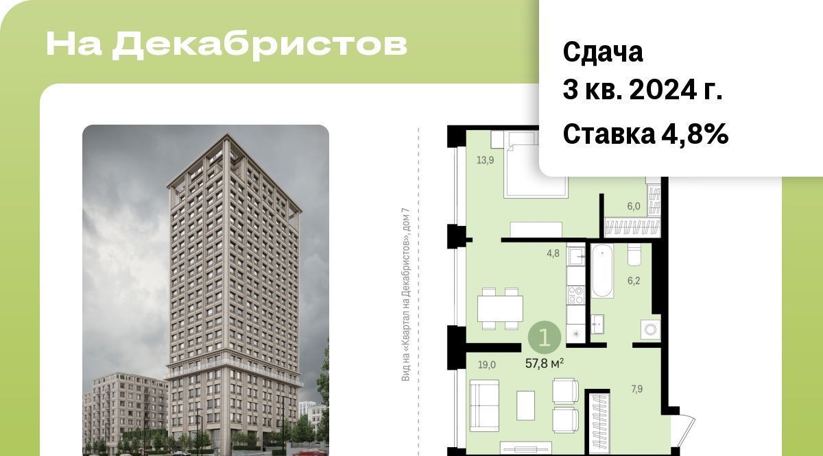 квартира г Новосибирск Речной вокзал ул Зыряновская 51 фото 1