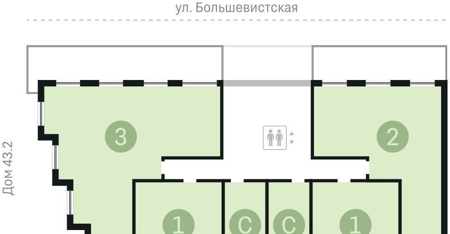 квартира г Новосибирск Речной вокзал ул Большевистская 43/1с фото 2