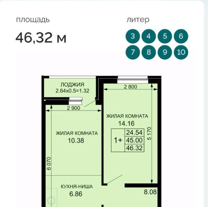 квартира г Краснодар р-н Прикубанский ЖК «Русские сезоны» фото 13