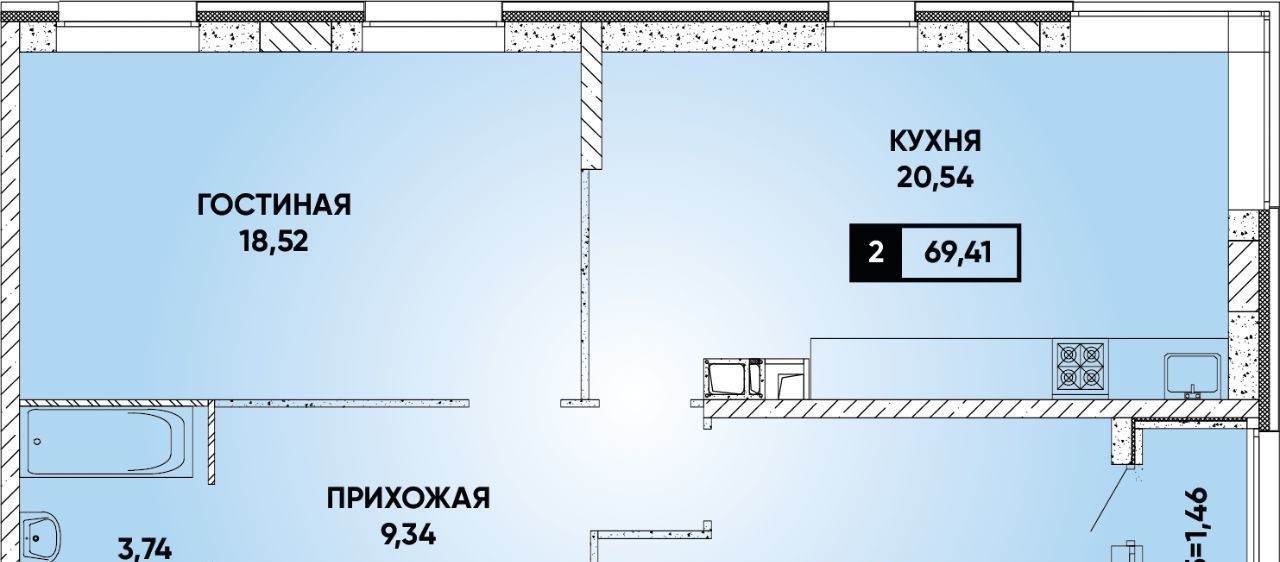 квартира г Краснодар р-н Прикубанский ЖК Архитектор фото 1