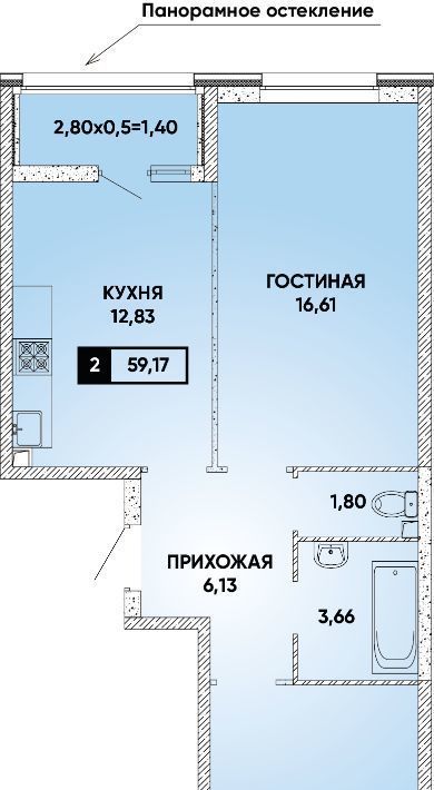 квартира г Краснодар р-н Прикубанский ЖК Архитектор фото 1