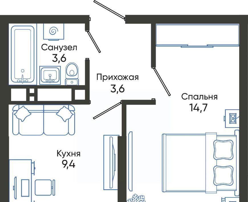 квартира г Новороссийск р-н Центральный ул Куникова 47г ш Мысхакское фото 1