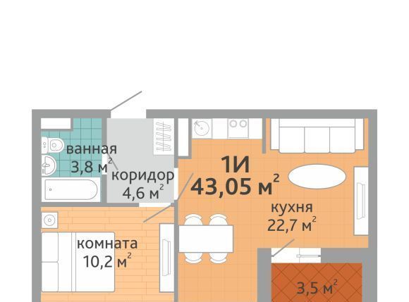 квартира г Екатеринбург Чкаловская ул Краснолесья 108 фото 1