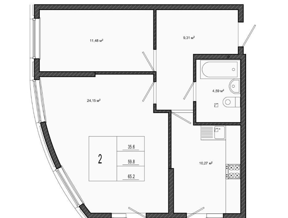 квартира г Краснодар р-н Прикубанский ул им. Адмирала Крузенштерна 5/2 фото 18