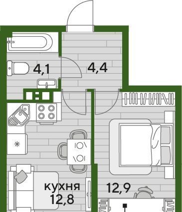 квартира г Краснодар р-н Прикубанский ул им. Анны Ахматовой Восточная улица, 23 фото 2