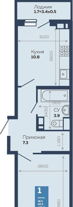 квартира г Краснодар р-н Прикубанский ул Героев-Разведчиков 11/3 фото 1