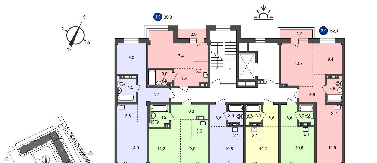 квартира г Иркутск р-н Свердловский Академгородок ЖК «Академик» фото 2