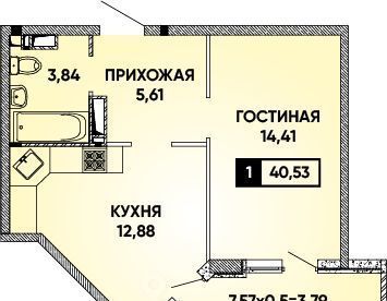 квартира г Краснодар р-н Прикубанский Парковый ул им. Григория Булгакова 10 Достояние мкр фото 1