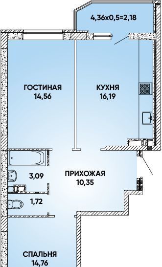 квартира г Краснодар р-н Прикубанский Парковый ул им. Григория Булгакова 10 Достояние мкр фото 1