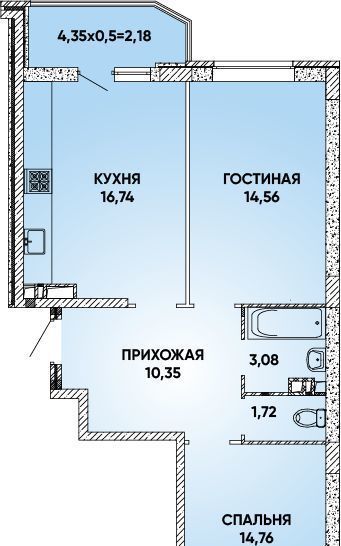 квартира г Краснодар р-н Прикубанский Парковый ул им. Григория Булгакова 10 Достояние мкр фото 1