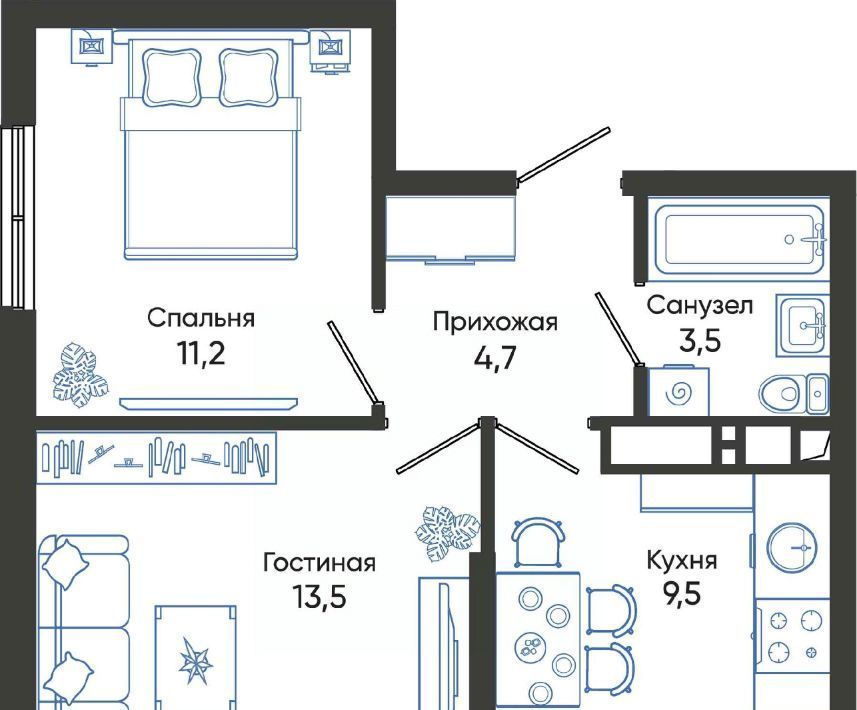 квартира г Новороссийск р-н Центральный ул Куникова 47г ш Мысхакское фото 1