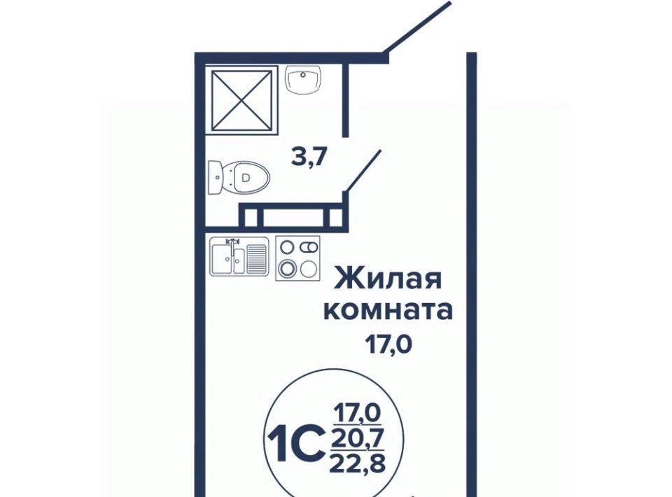 квартира г Краснодар р-н Прикубанский ул им. Дзержинского 110а фото 1