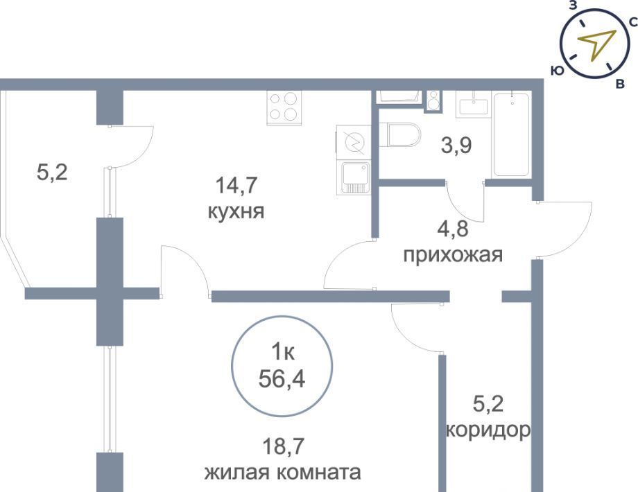 квартира р-н Сургутский пгт Белый Яр ул Единства 10 фото 1