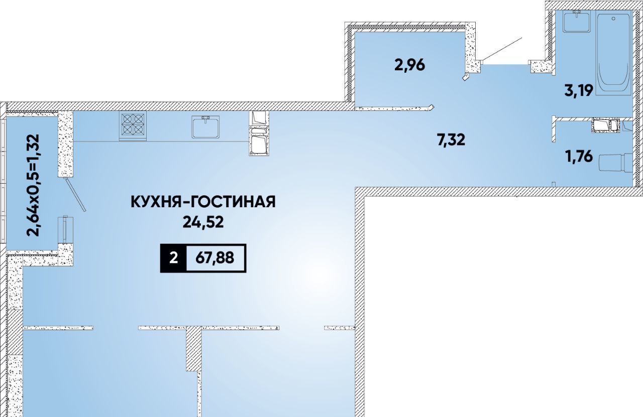 квартира г Краснодар р-н Прикубанский микрорайон «Губернский» фото 1