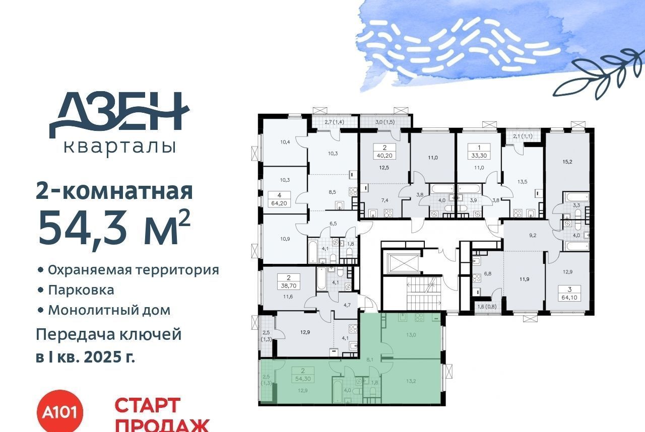 квартира г Москва п Сосенское метро Коммунарка ЖР «Дзен-кварталы» 1/4 фото 2