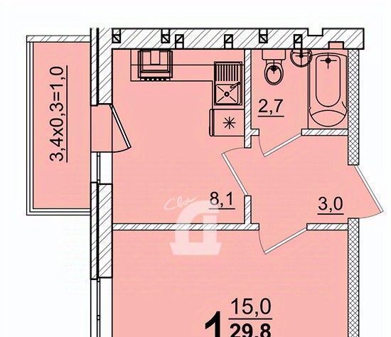 квартира р-н Тахтамукайский пгт Яблоновский ул Тургеневское шоссе 33/5к 37 фото 16