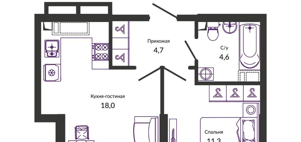 квартира г Краснодар р-н Прикубанский ул им. Героя Георгия Бочарникова 2/2 фото 1