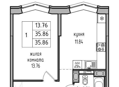 квартира г Санкт-Петербург п Парголово ул Заречная 46к/1 метро Парнас фото 1