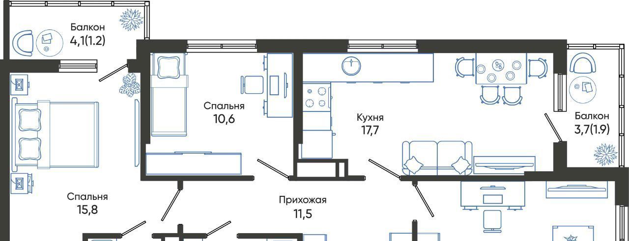 квартира г Новороссийск р-н Центральный ЖК Облака 2 фото 1