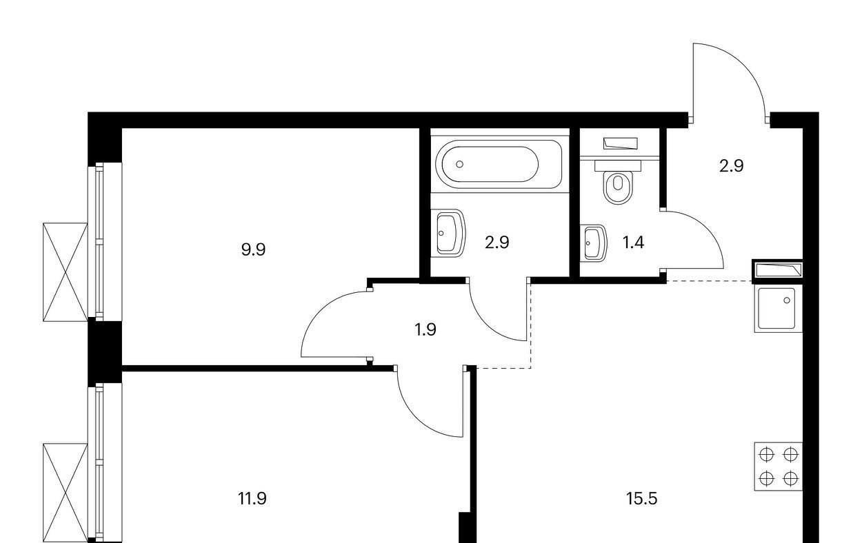 квартира г Москва метро Водный стадион б-р Кронштадтский к 1. 3 фото 1