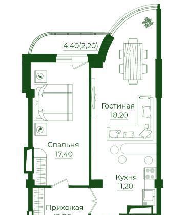 квартира г Ростов-на-Дону р-н Ворошиловский Дачный пр-кт Михаила Нагибина 38 фото 1