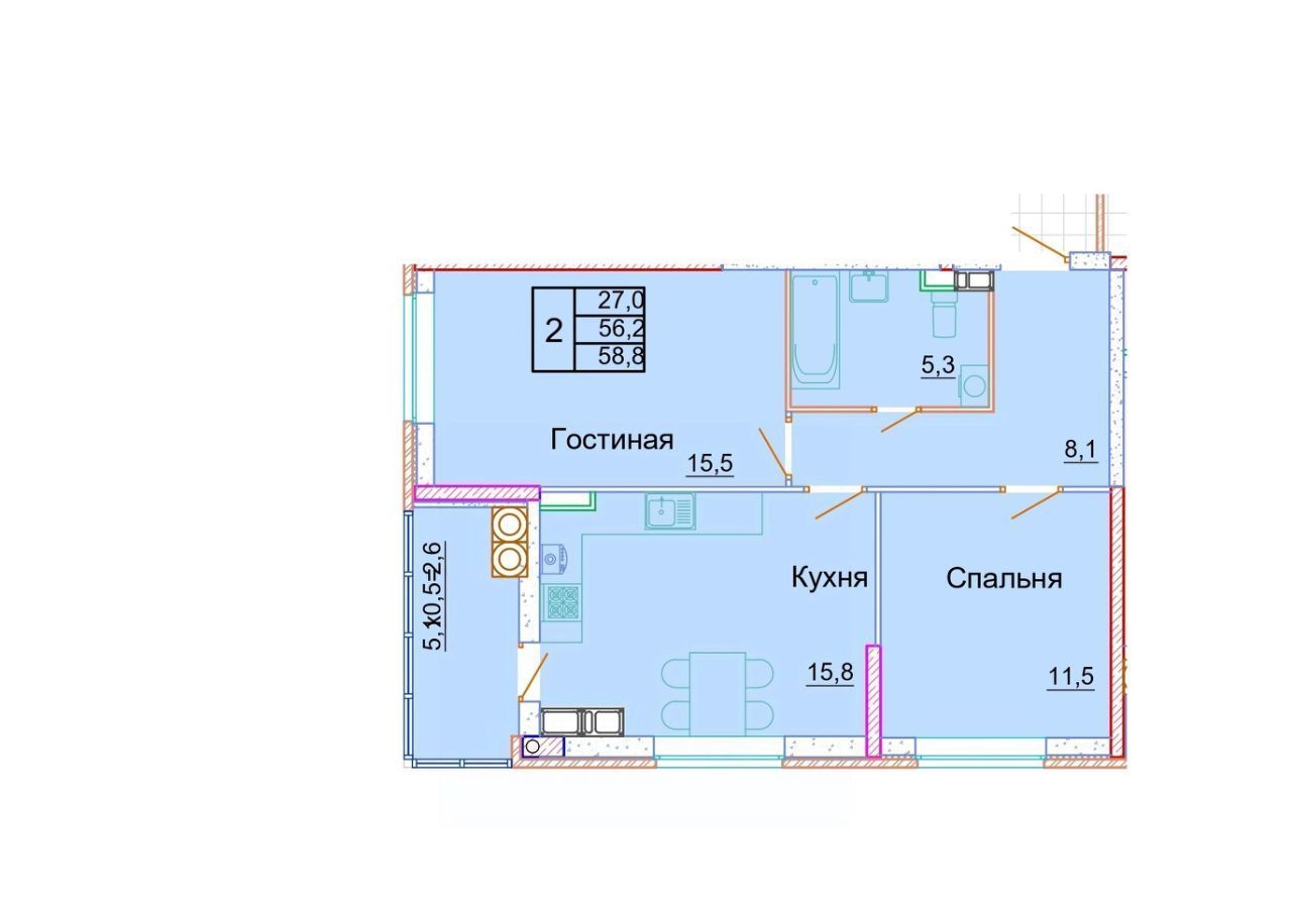 квартира г Ростов-на-Дону р-н Пролетарский Кирпичный пр-кт 40-летия Победы 103а фото 1