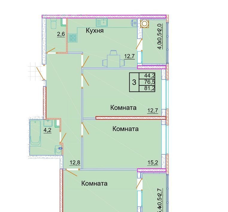 квартира г Ростов-на-Дону р-н Пролетарский Кирпичный пр-кт 40-летия Победы 103а фото 1