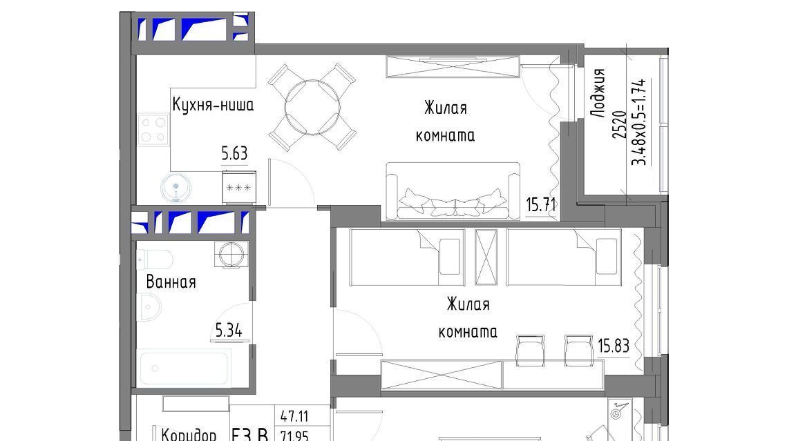 квартира г Ростов-на-Дону р-н Советский ЗЖМ пр-кт Стачки 215б фото 1