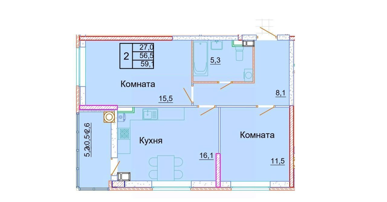 квартира г Ростов-на-Дону р-н Пролетарский Кирпичный пр-кт 40-летия Победы 103а фото 1