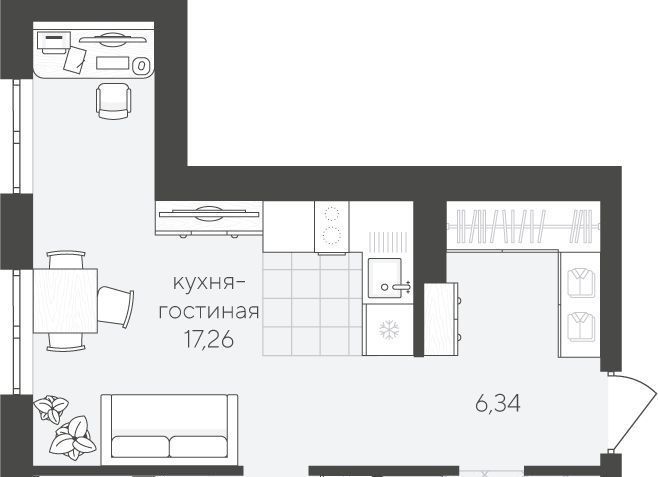 квартира г Тюмень р-н Ленинский ул Лесобазовская 11 ЖК «Скандиа. Квартал у озера» Ново-Гилевский жилрайон фото 1