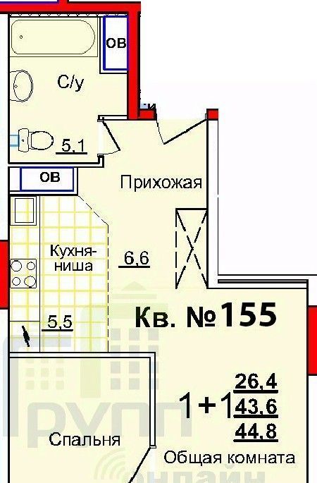 квартира г Тула р-н Центральный ул Академика Насоновой 1в фото 1