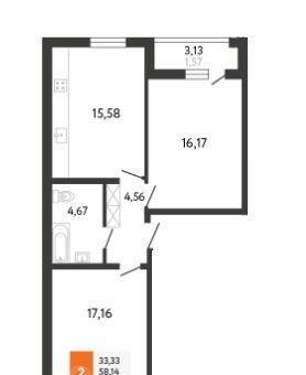 квартира г Новороссийск р-н Центральный ш Мысхакское 57 ЖК «Аврора 2» фото 1