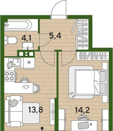 квартира г Краснодар р-н Прикубанский ул им. Анны Ахматовой фото 3