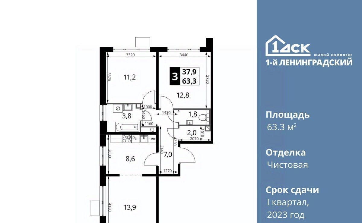 квартира г Москва метро Ховрино ш Ленинградское 228к/4 фото 1