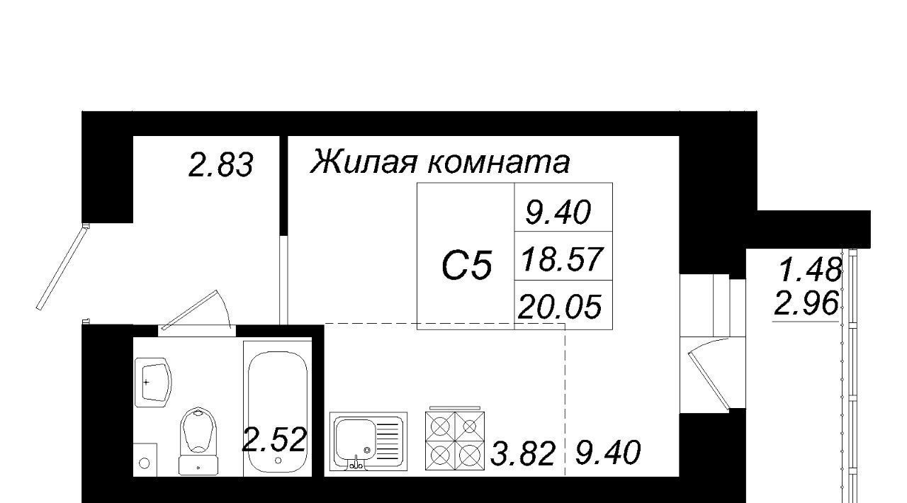 квартира р-н Зеленодольский с Осиново ЖК «Радужный-2» Осиновское с/пос, Авиастроительная фото 1