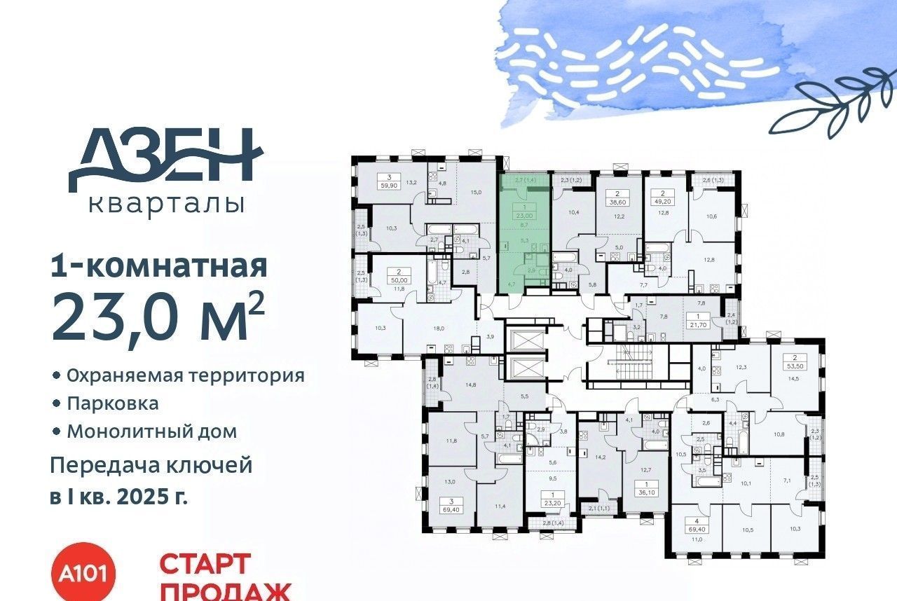 квартира г Москва п Сосенское метро Коммунарка ЖР «Дзен-кварталы» 1/3 фото 2