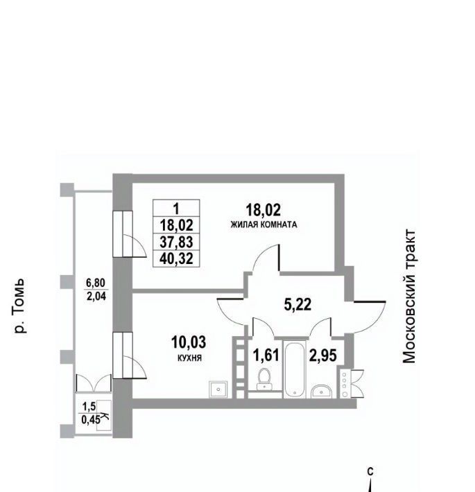 квартира г Томск р-н Кировский тракт Московский 109бс/4 фото 1