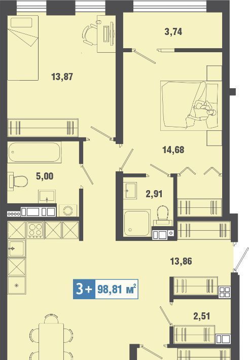 квартира г Тюмень п Рощино р-н Калининский ул Александра Федоровича 12 фото 1