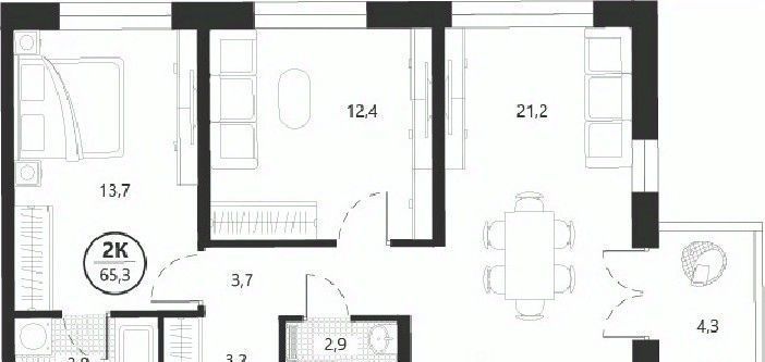 квартира г Тюмень р-н Центральный ул Братьев Бондаревых 5 фото 1