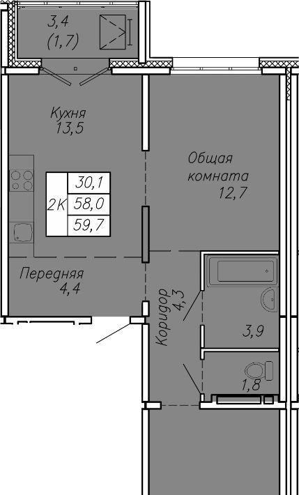 квартира г Новосибирск р-н Ленинский ул Связистов 13/2 фото 1