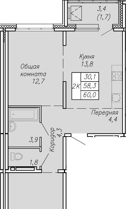 квартира г Новосибирск р-н Ленинский ул Связистов 13/2 фото 1