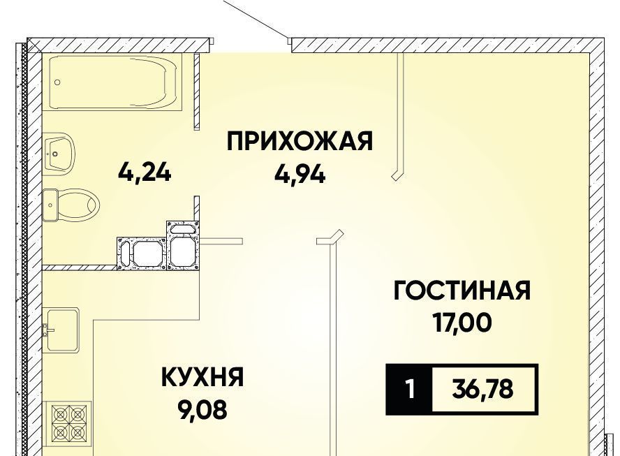 квартира г Краснодар р-н Прикубанский микрорайон «Губернский» фото 1