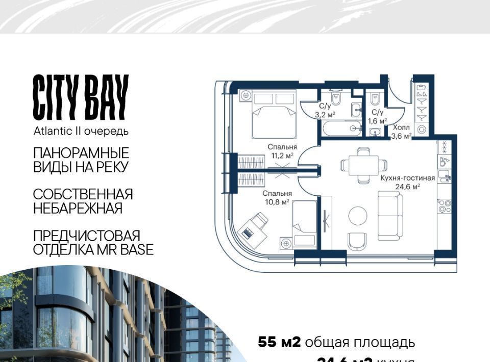 квартира г Москва метро Мякинино СЗАО Покровское-Стрешнево ЖК Сити Бэй Северо-Западный ао, Атлантик кв-л фото 1