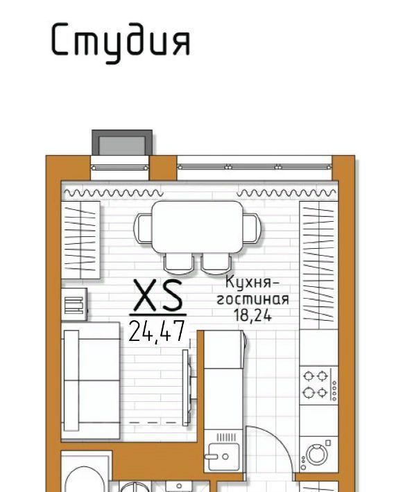 квартира р-н Ленинский п Молодежный 5 Баллов жилой комплекс, Тула фото 1